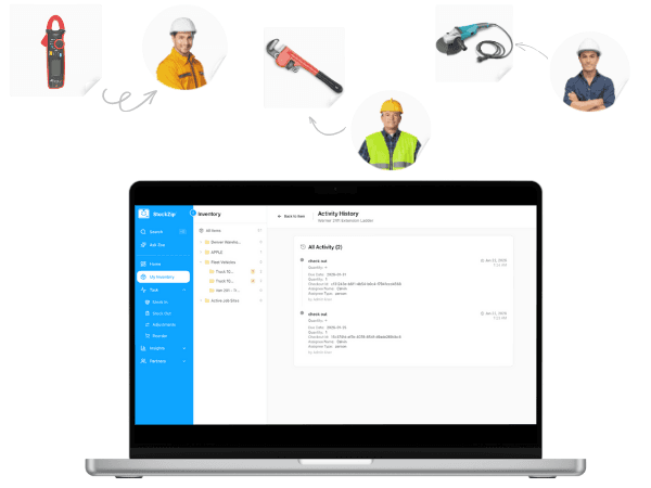 StockZip check-in check-out and audit trail features
